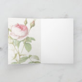 ピンクローズピエールジョセフRedouteグリーティングカード カード (内部)