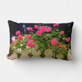 ピンクローズピッケット装飾用クッション ランバークッション