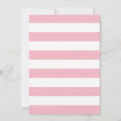 ピンクローズピンクストライプ色の卒業式パーティー 招待状 (裏面)