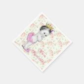 ピンクローズピンクプリンセスベビーシャワー スタンダードカクテルナプキン (角)