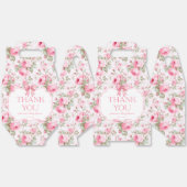 ピンクローズピンクボウ女の子ベビーシャワーありがとう フェイバーボックス (見開き)