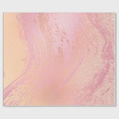 ピンクローズピーチ赤面モルトマーブルガラス抽象芸術 ラッピングペーパー (フラット)