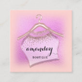 ピンクローズファッションブログクロスハンガーバラ スクエア名刺 (正面)