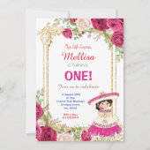 ピンクローズフィエスタバースデーパーティーの招待 招待状 (正面)