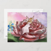 ピンクローズフェアリー（はがき） ポストカード (正面/裏面)