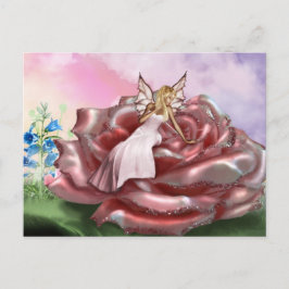 ピンクローズフェアリー（はがき） ポストカード