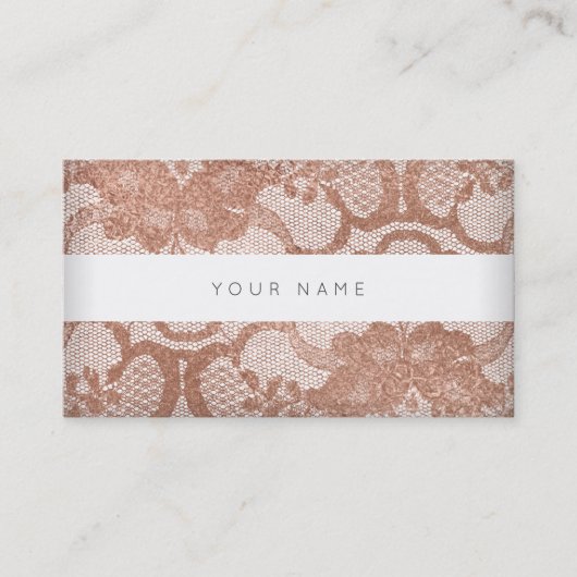 ピンクローズフェイク金ゴールドパウダーレースVip 名刺 (正面)