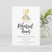 ピンクローズフェイク金ゴールドリハーサルのディナー招待 招待状 (スタンド正面)