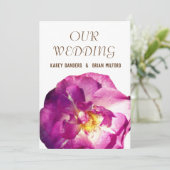 ピンクローズフォトエレガントな結婚式招待状 招待状 (スタンド正面)