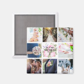 ピンクローズフォトコラージマグネット結婚式の引き出物 マグネット (正面/裏面)