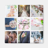 ピンクローズフォトコラージマグネット結婚式の引き出物 マグネット (正面)