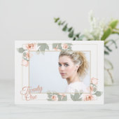 ピンクローズフォトフレーム招待状 招待状 (スタンド正面)