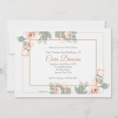 ピンクローズフォトフレーム招待状 招待状 (裏面)