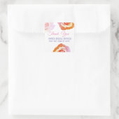 ピンクローズフォトブライダルシャワーシール スクエアシール (バッグ)