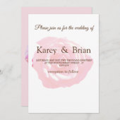 ピンクローズフォト結婚式招待状カード 招待状 (正面/裏面)