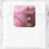 ピンクローズフォーエバー結婚ズ封筒用シールシール スクエアシール (バッグ)