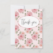 ピンクローズフラットサンキューカード サンキューカード (正面)