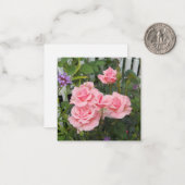 ピンクローズフラットノートカード ノートカード (正面/裏面インサイチュ)