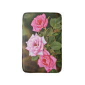 ピンクローズフラワーアートガーデンバスマット敷物 バスマット (正面縦)