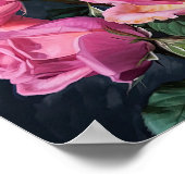 ピンクローズフラワーアートプリントポスター ポスター (角)