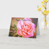 ピンクローズフラワーアートマザーズデイカード カード (黄色い花)
