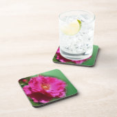ピンクローズフラワーアート自然コースターセット コースター (右側)