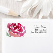 ピンクローズフラワーウォーターデザイン ラベル (インサイチュ)