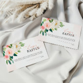 ピンクローズフラワーズおむつラッフルチケット エンクロージャーカード