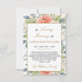 ピンクローズフラワーズ悔やみや弔慰記憶サンキューカード サンキューカード (正面)