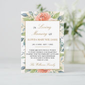 ピンクローズフラワーズ悔やみや弔慰記憶サンキューカード サンキューカード (スタンド正面)