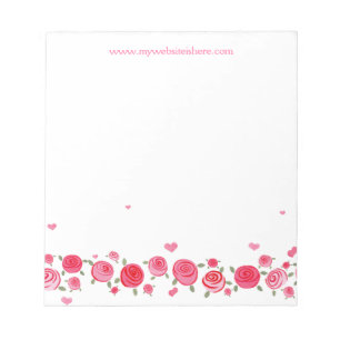 ピンクローズフラワーデザイナービジネス広告ズパッド ノートパッド