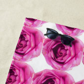 ピンクローズフラワービーチタオル ビーチタオル (インサイチュ)