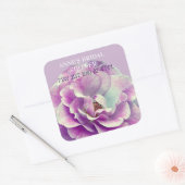 ピンクローズフラワーフォトシールブライダルシャワー スクエアシール (封筒)
