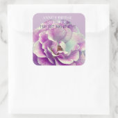 ピンクローズフラワーフォトシールブライダルシャワー スクエアシール (バッグ)