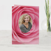 ピンクローズフラワーフォトフローラ50誕生日カード カード (裏面)