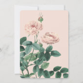 ピンクローズフラワーフレームベビーシャワー招待状 招待状 (裏面)