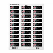 ピンクローズフラワーフローラ差出人住所ラベル ラベル (フルシート)