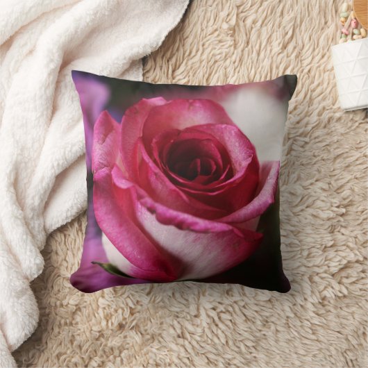 ピンクローズフラワーフローラ枕 クッション (ブランケット)