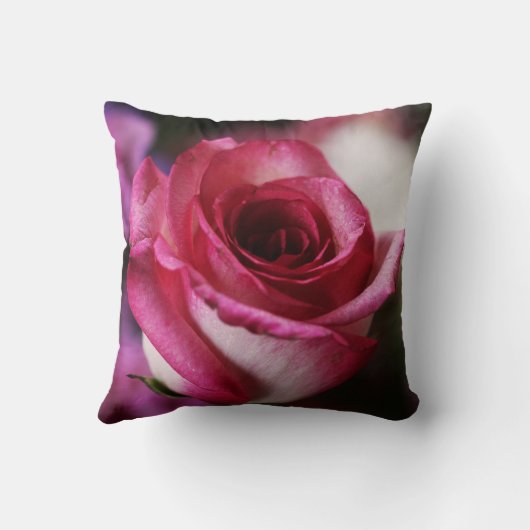 ピンクローズフラワーフローラ枕 クッション (裏面)