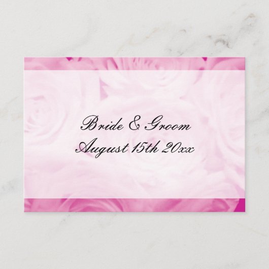 ピンクローズフラワーフローラ結婚テーマズスイート エンクロージャーカード (正面)