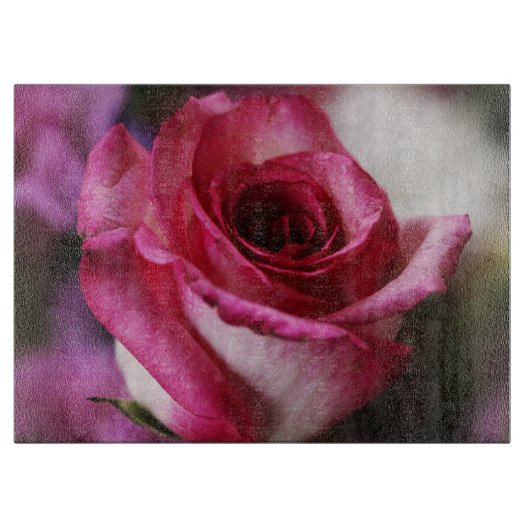 ピンクローズフラワーフローラ カッティングボード (正面)