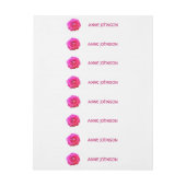 ピンクローズフラワー住所 シール ラップアラウンド宛名ラベル (シート)