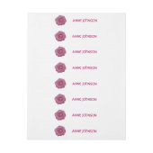 ピンクローズフラワー住所 シール ラップアラウンド宛名ラベル (シート)