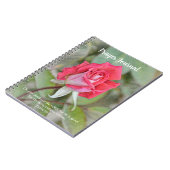 ピンクローズフラワー信仰祈りの言葉ジャーナル ノートブック (左側)