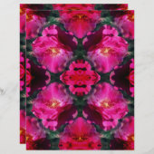 ピンクローズフラワー抽象芸術スクラップブック紙 (正面/裏面)