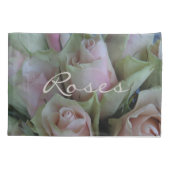 ピンクローズフラワー花の写真ロマンチック 枕カバー (裏面-左)