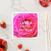 ピンクローズフラワー、ブライダルシャワー紙ナプキンス スタンダードカクテルナプキン (インサイチュ)