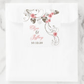 ピンクローズフルーアフローラエレガントヴィンテージウェディング スクエアシール (バッグ)