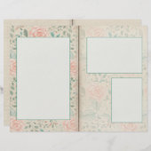 ピンクローズフレームスクラップブック紙 (正面/裏面)
