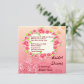 ピンクローズフレームブライダルシャワー 招待状 (スタンド正面)